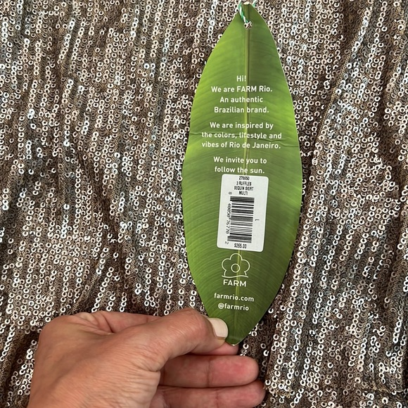 Anthropologie Farm Rio Gold Sequin Tiered Ruffle Midi Skirt Size Large - Picture 14 of 16